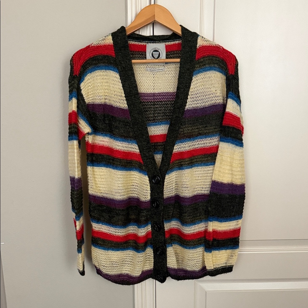 Urban Outfitters Multicolor Striped Button Cardigan